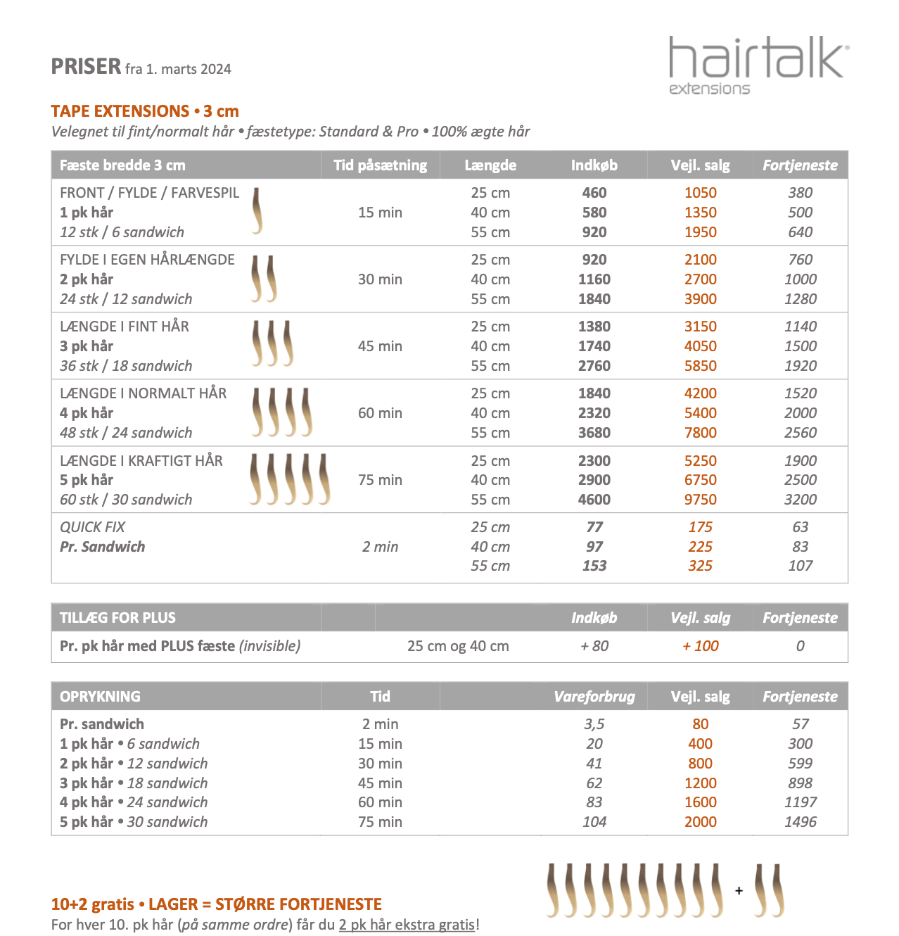 Hairtalk Prisliste