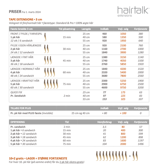 Hairtalk Prisliste